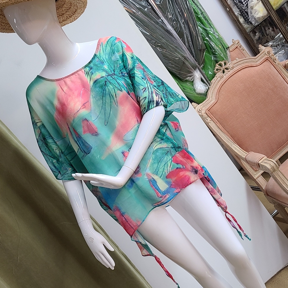 Peck & Peck Watercolor Flowy Top